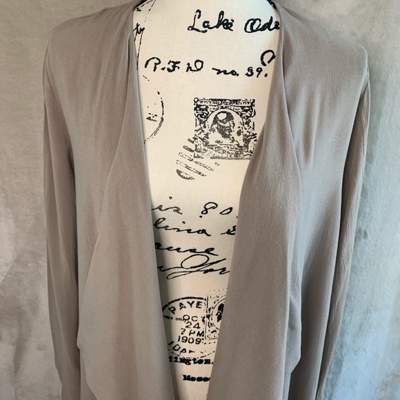 Boho Long Duster Open Drape Casual Lightweight in Taupe Khaki Tan MUSTARD SEED S - Picture 3 of 11
